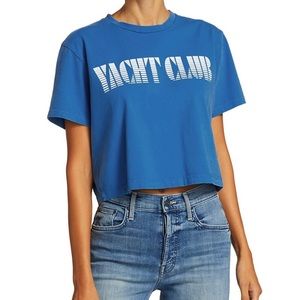 Mother Women's The Short Sleeve Slouch Boxy Crewneck T-Shirt Yacht Club Sz S NWT